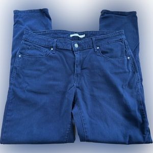 Levi’s Mid Rise Skinny Stretch Navy Blue Pants Size 32